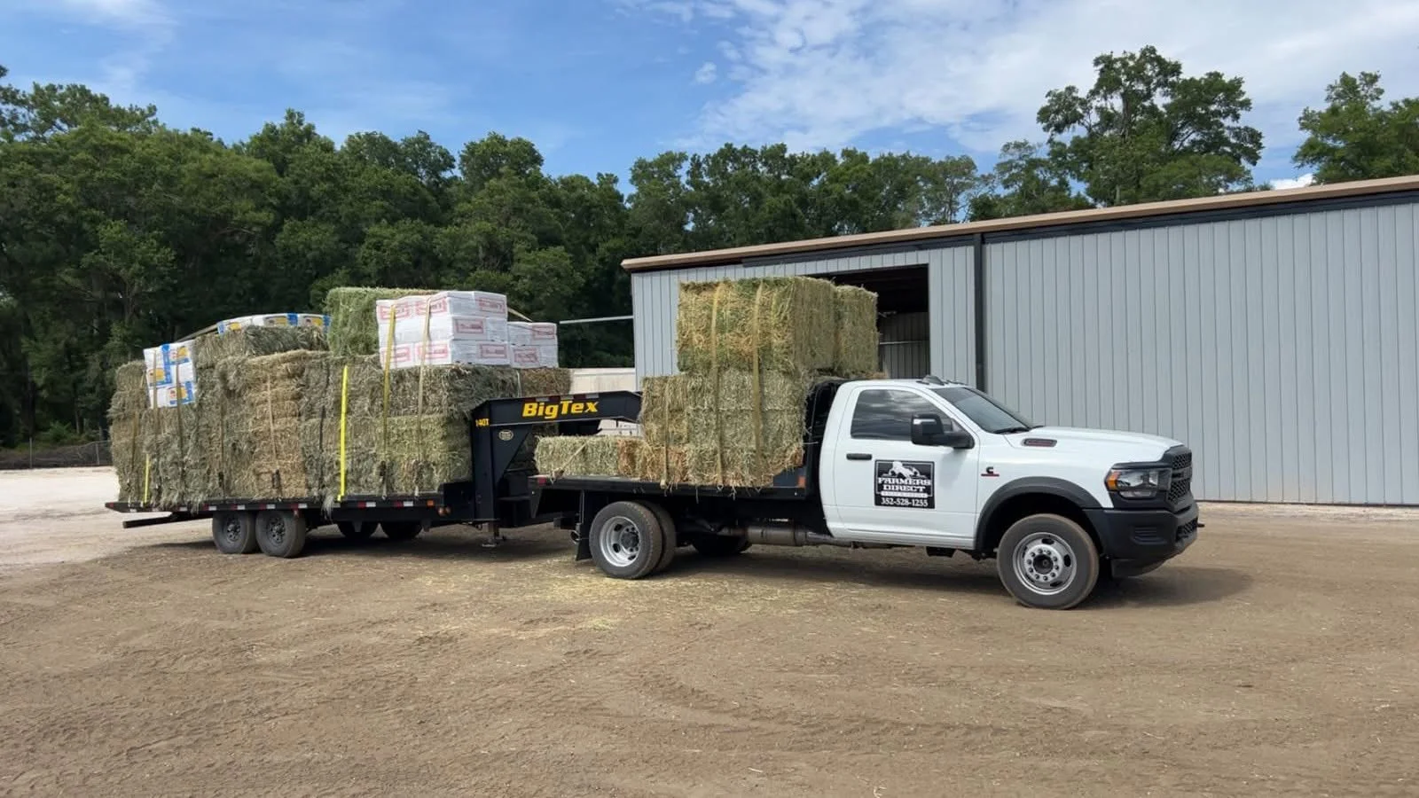 Hay delivery truck